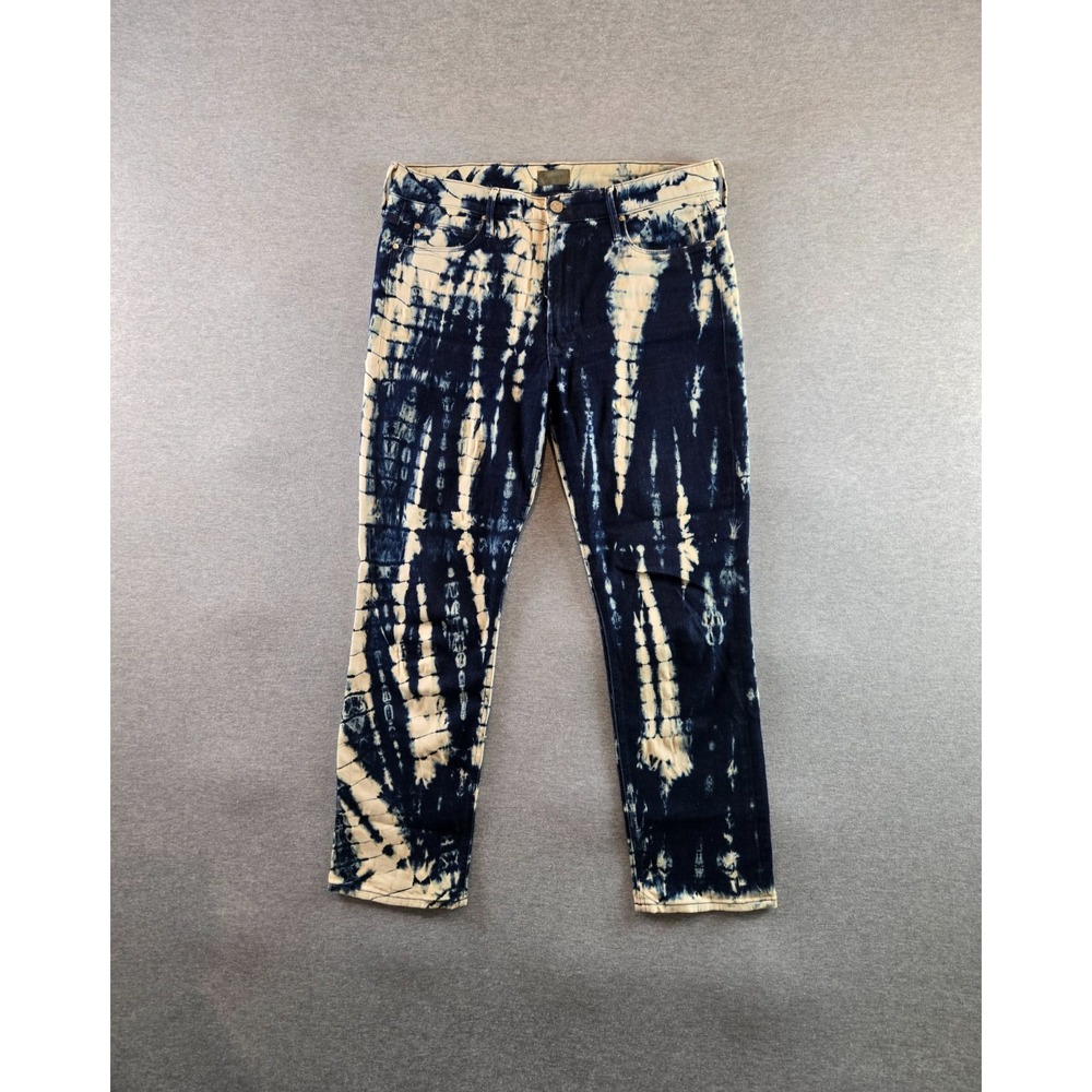 Mother The Dazzler‎ Mid-Rise Ankle Jeans Sz 31 The Blue Lotus Club Tie Dye Denim